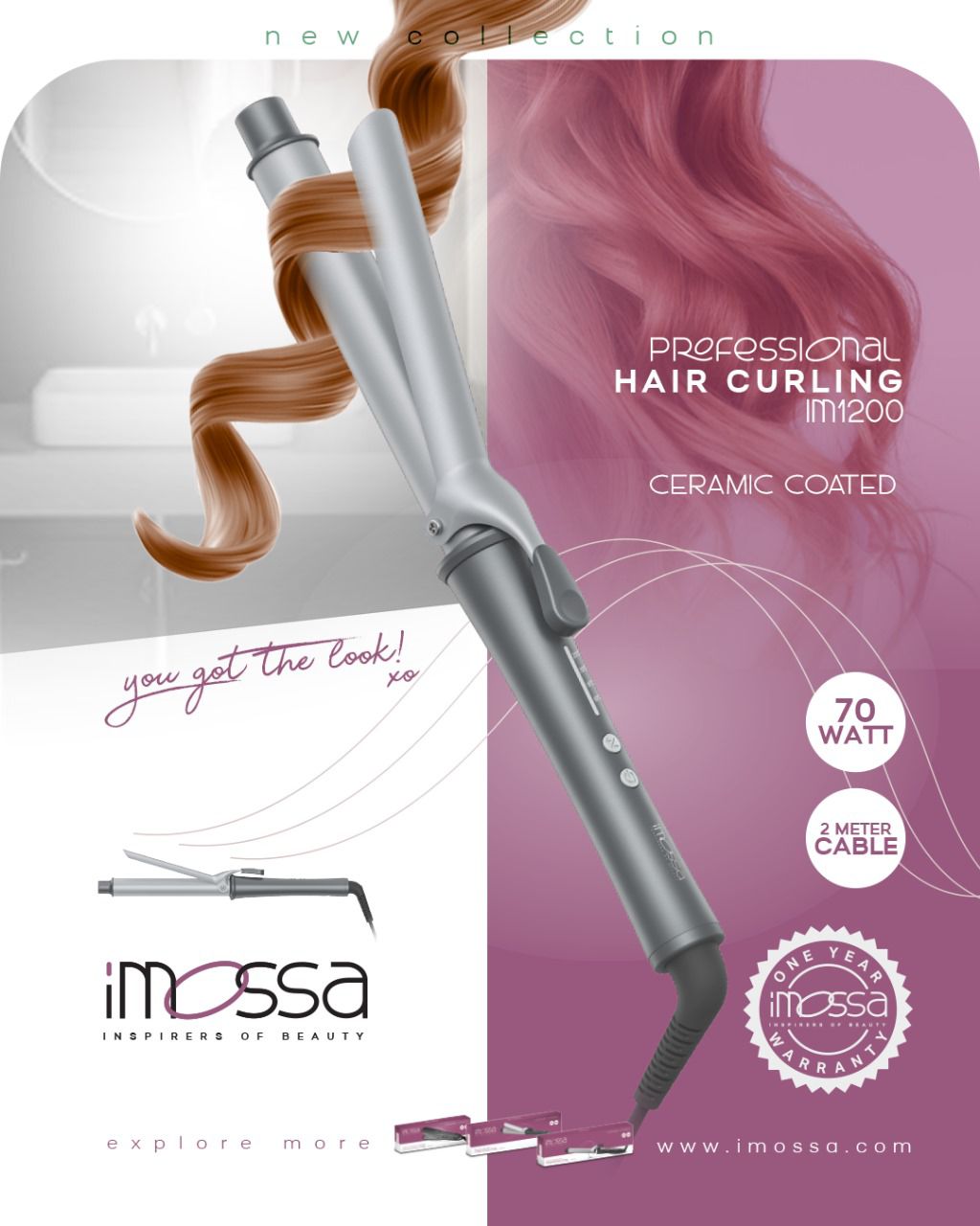 Professional hair curling Imossa 1200