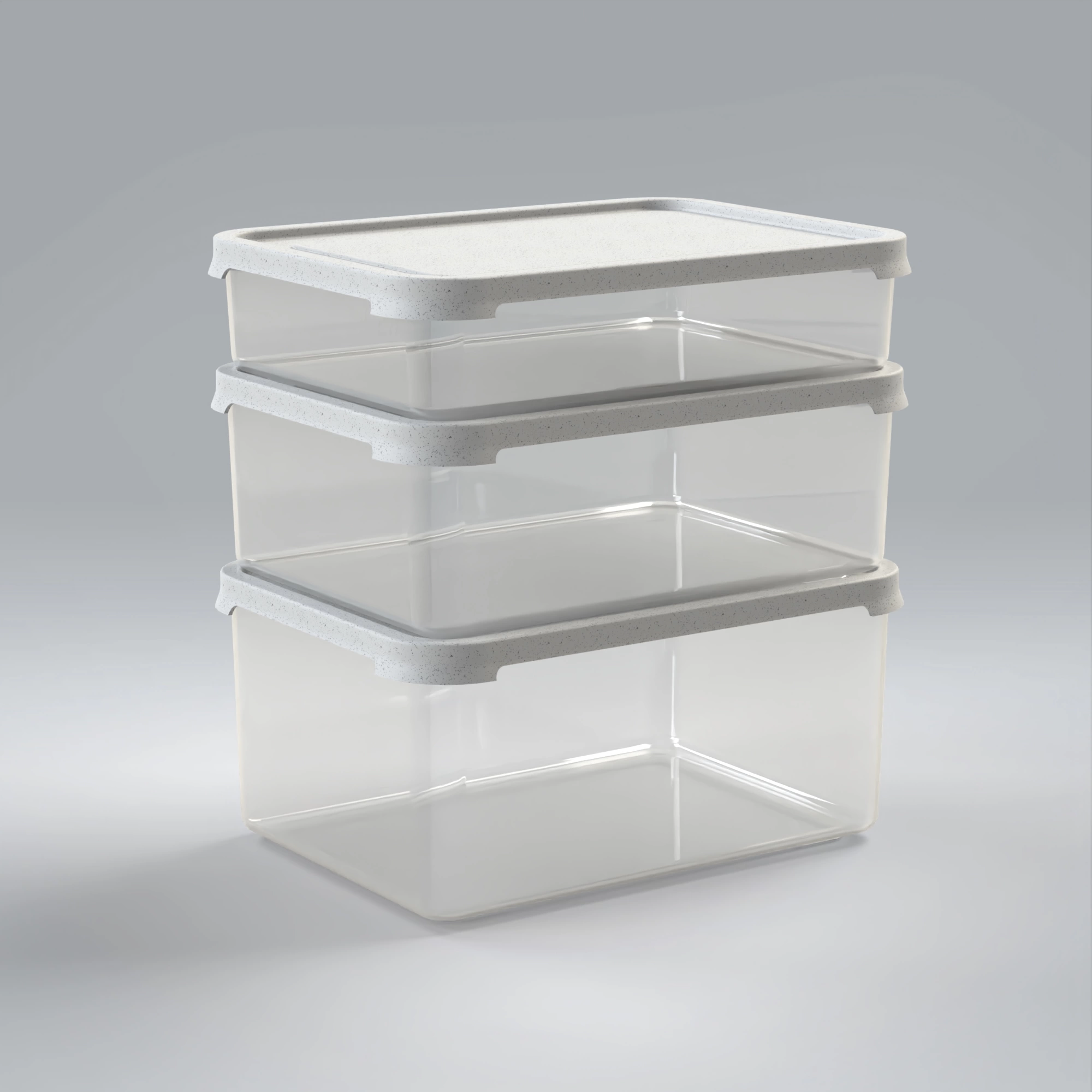Frosty Tupperware Rectangular | 3pcs Set