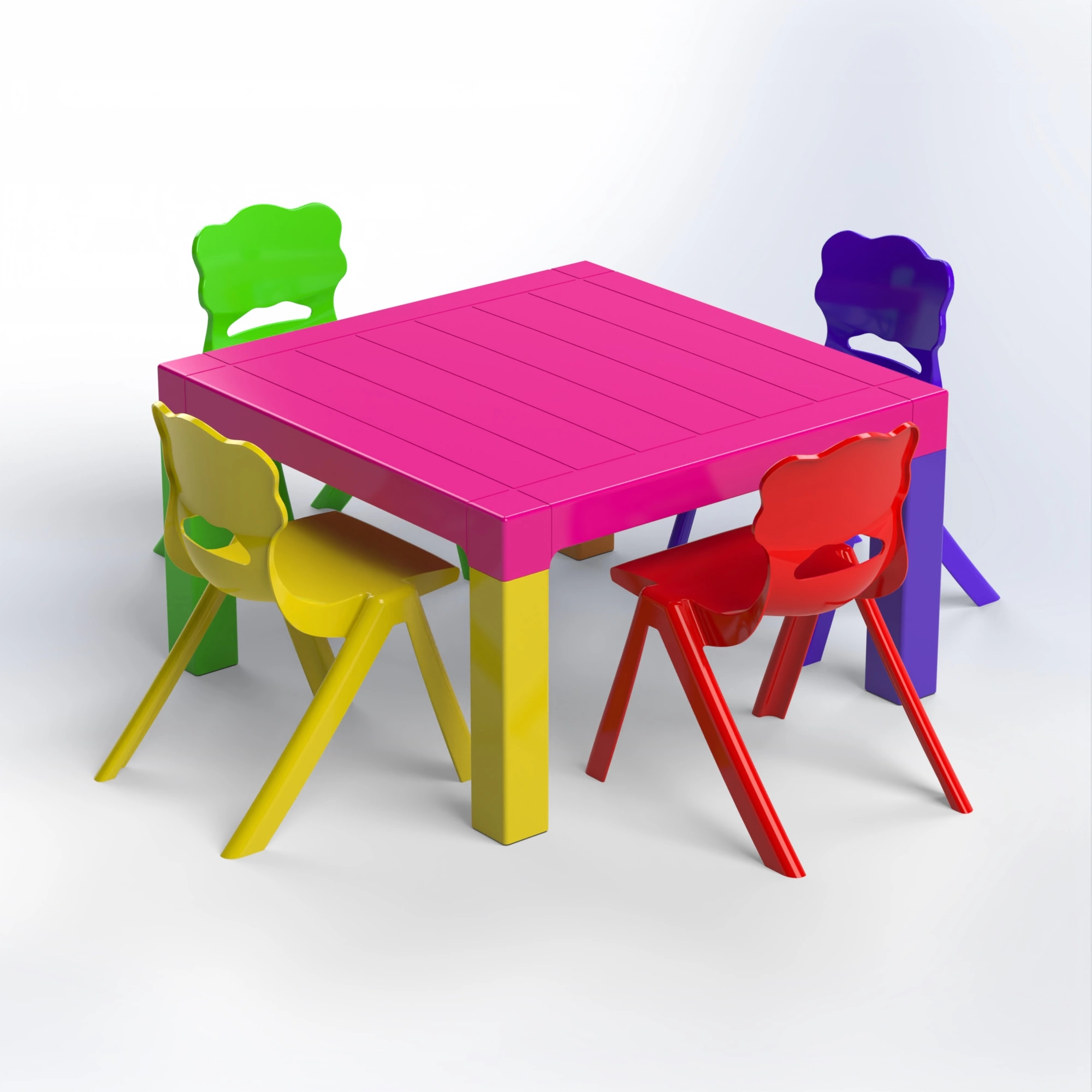 Kids Set | Square Table & 4 Chairs
